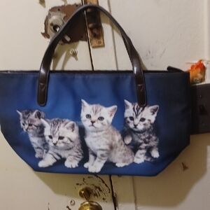 Cute Kitten Print Tote Bag